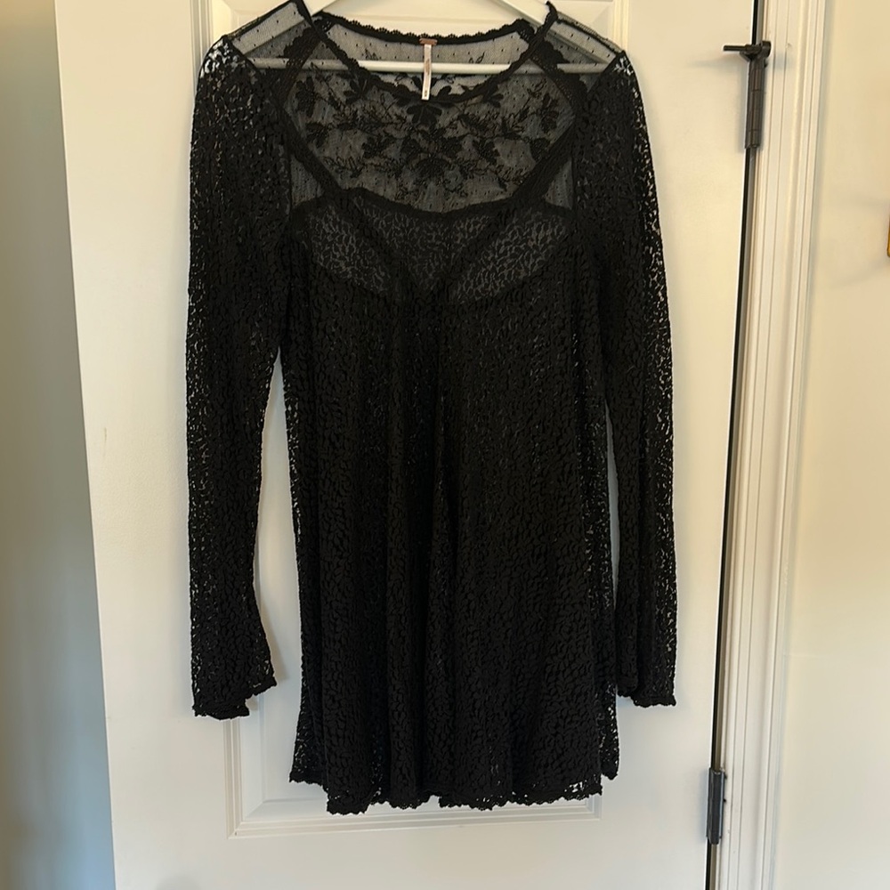 Free People Black Lace Dress